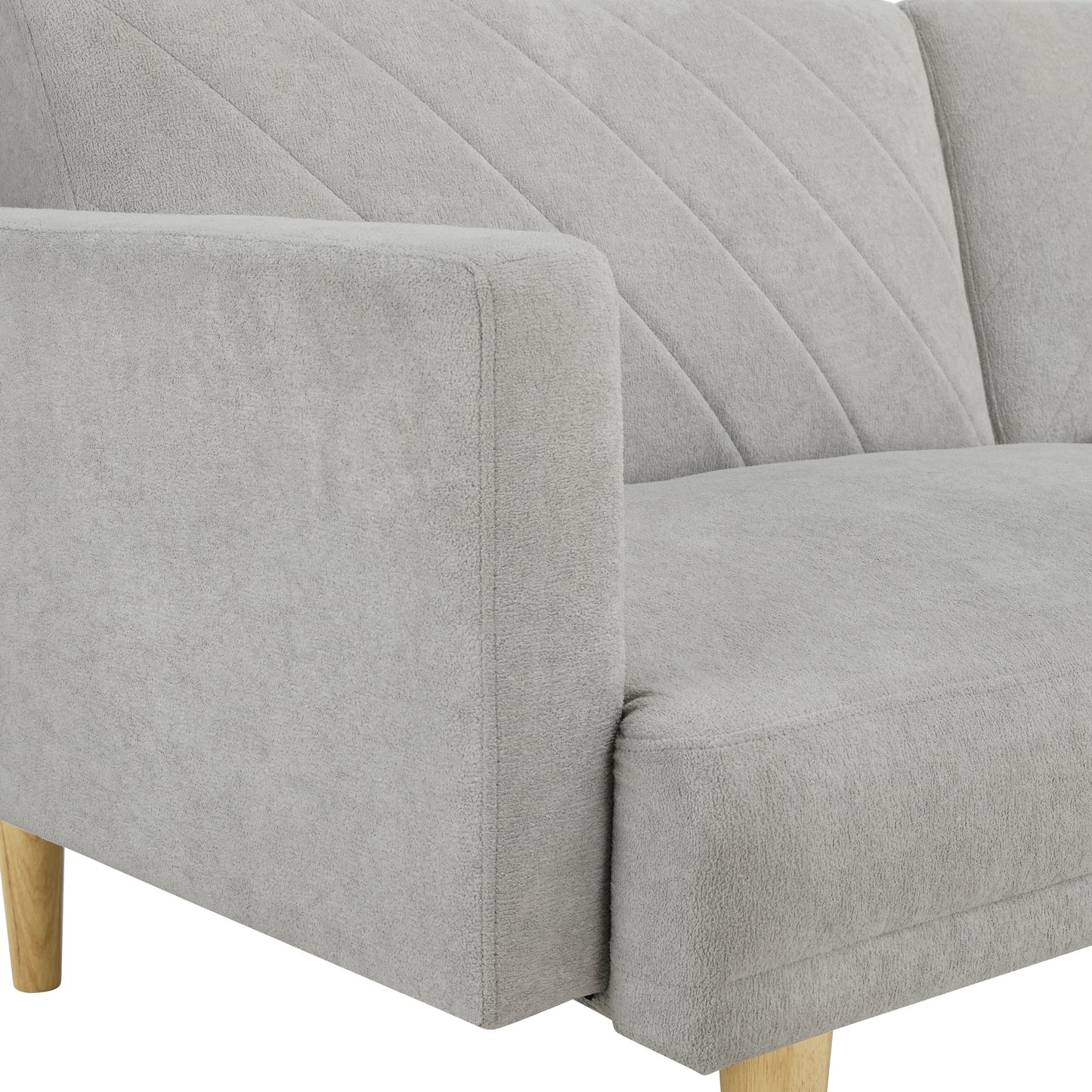 Canapé-lit futon en velours jaune flocon de neige
