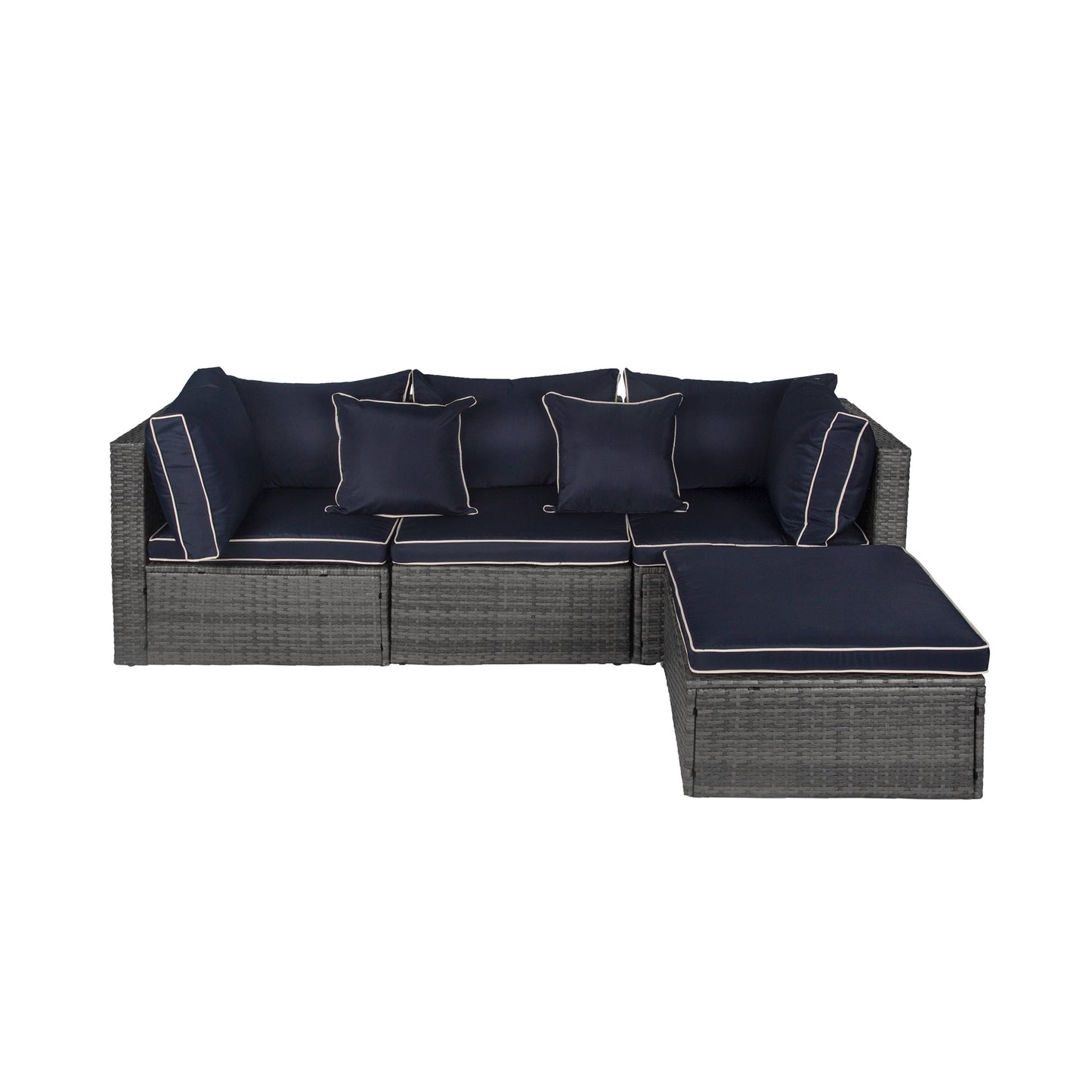 Canapé d'extérieur modulaire York 4 pièces avec coussins