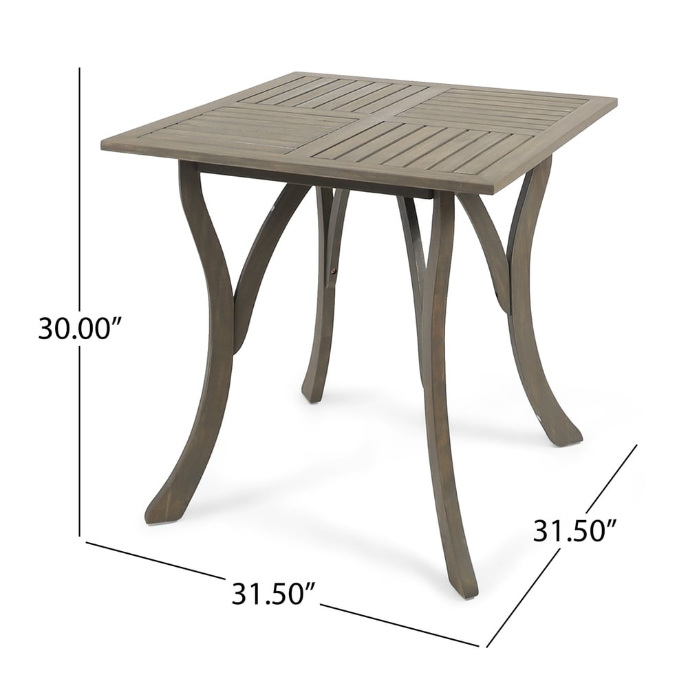 Ensemble de salle à manger d'extérieur carré 5 pièces en bois d'acacia York par Christopher Knight Home