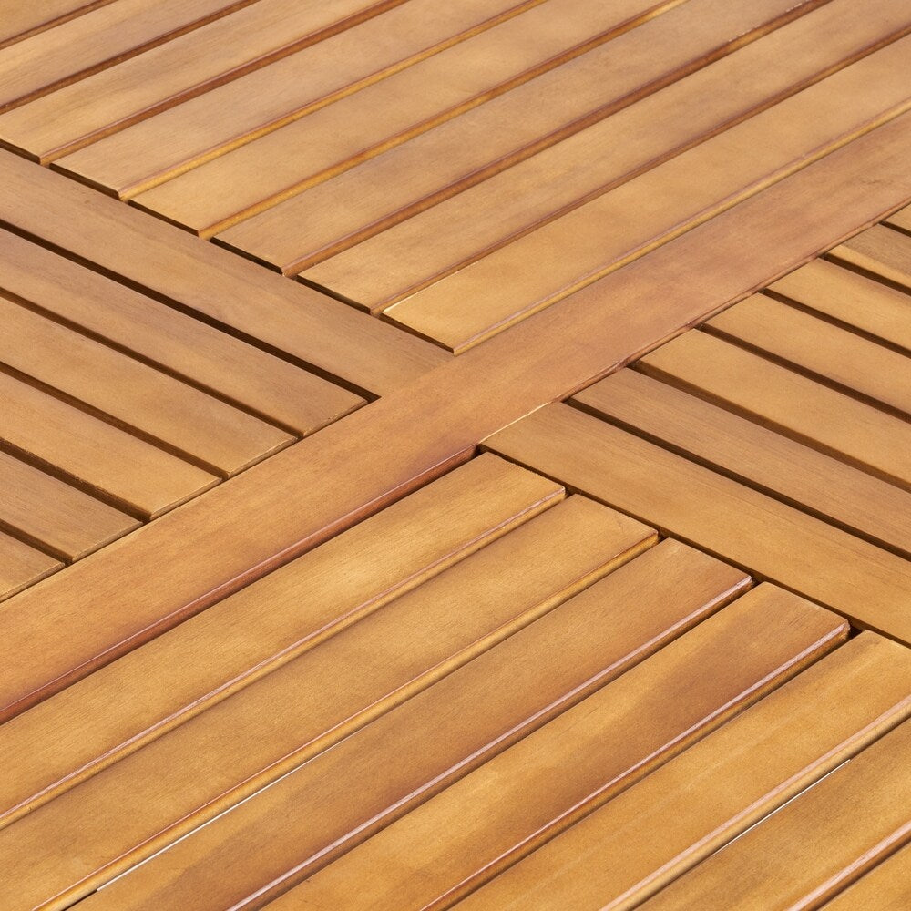 Ensemble de salle à manger d'extérieur carré 5 pièces en bois d'acacia York par Christopher Knight Home