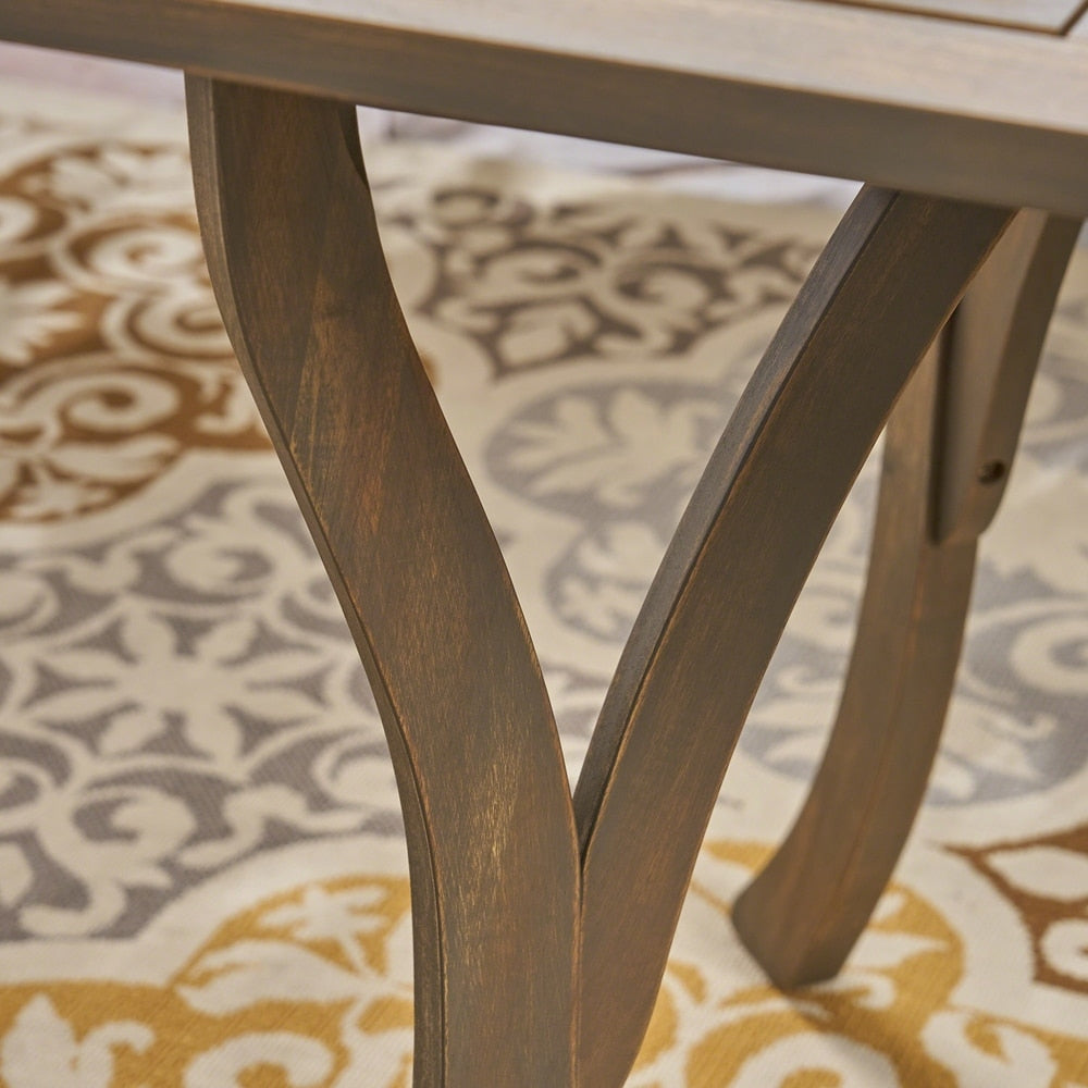 Ensemble de salle à manger d'extérieur carré 5 pièces en bois d'acacia York par Christopher Knight Home