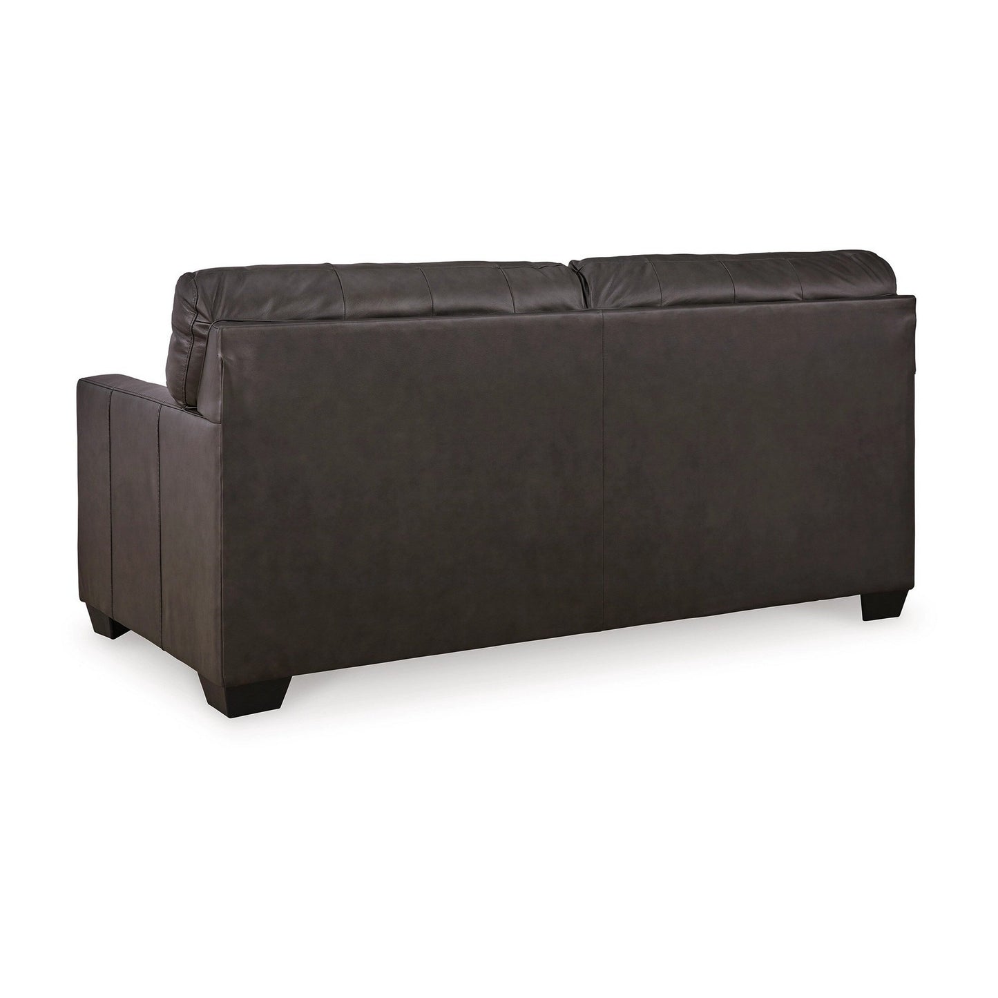 Canapé-lit double Zada, similicuir et cuir véritable marron foncé, 188 cm