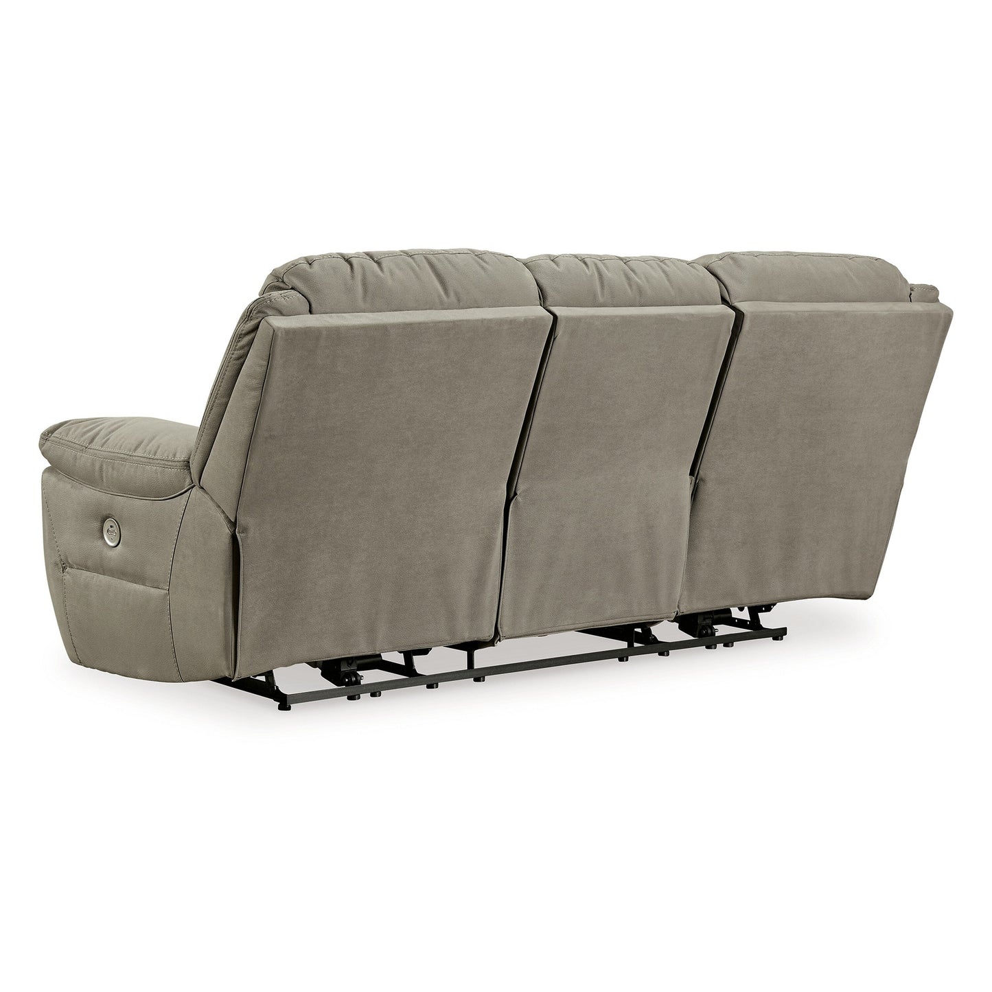 Canapé inclinable électrique Zane, ports de chargement USB, similicuir suède gris