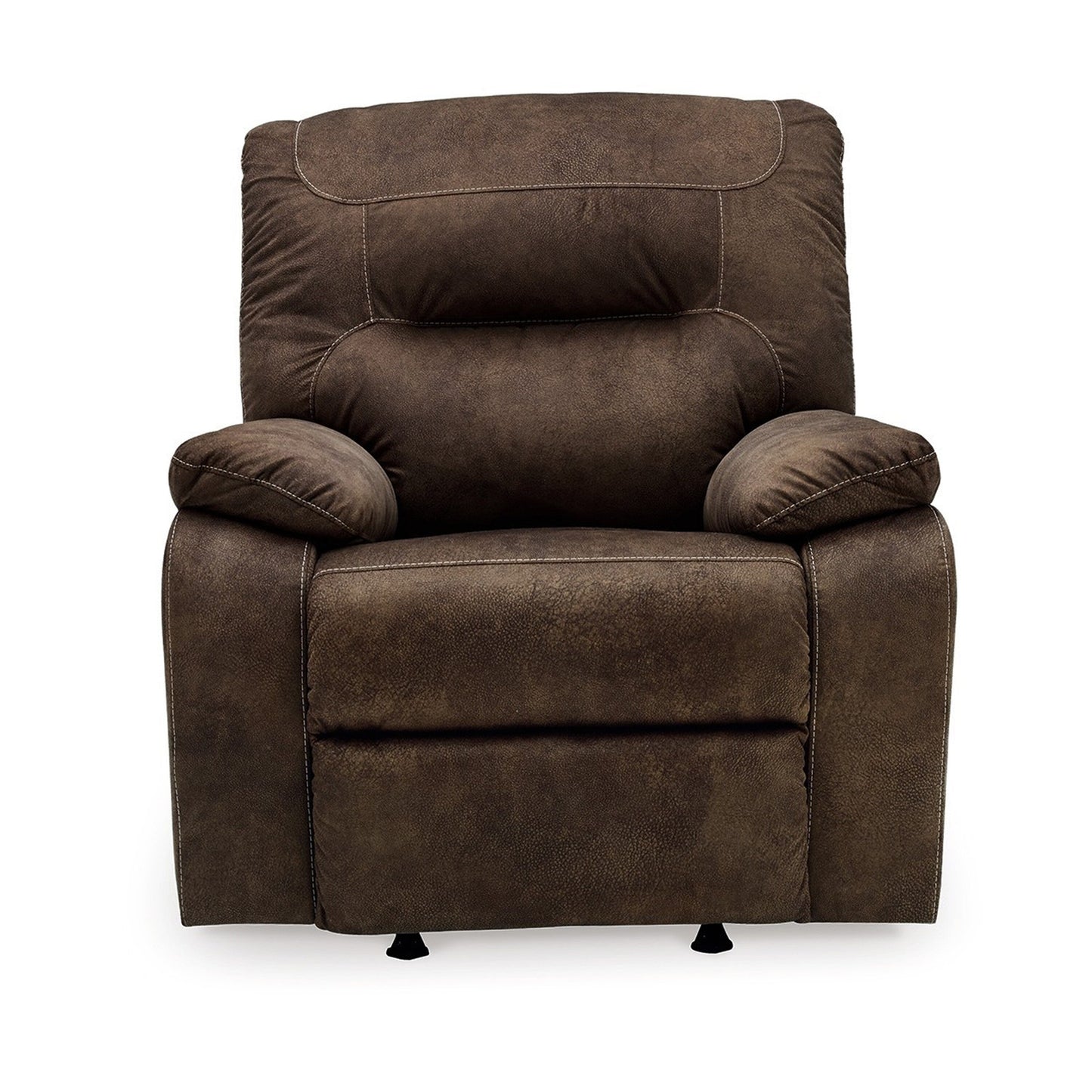 Fauteuil inclinable à bascule manuel Zano, similicuir marron café moelleux