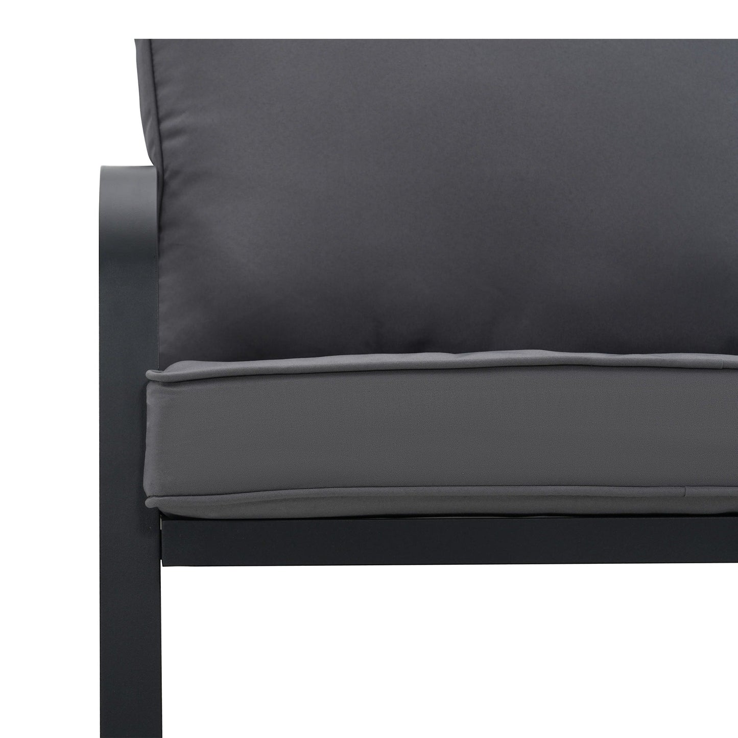Ensemble de salon de jardin Zenova 2/4 pièces en aluminium avec canapé sectionnel et chaises simples