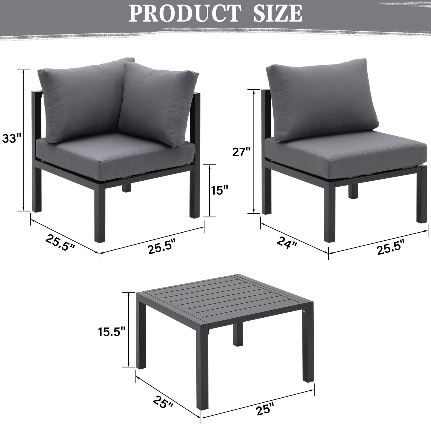 Ensemble de meubles de jardin en aluminium Zenova 5/7 pièces, canapé d'extérieur sectionnel