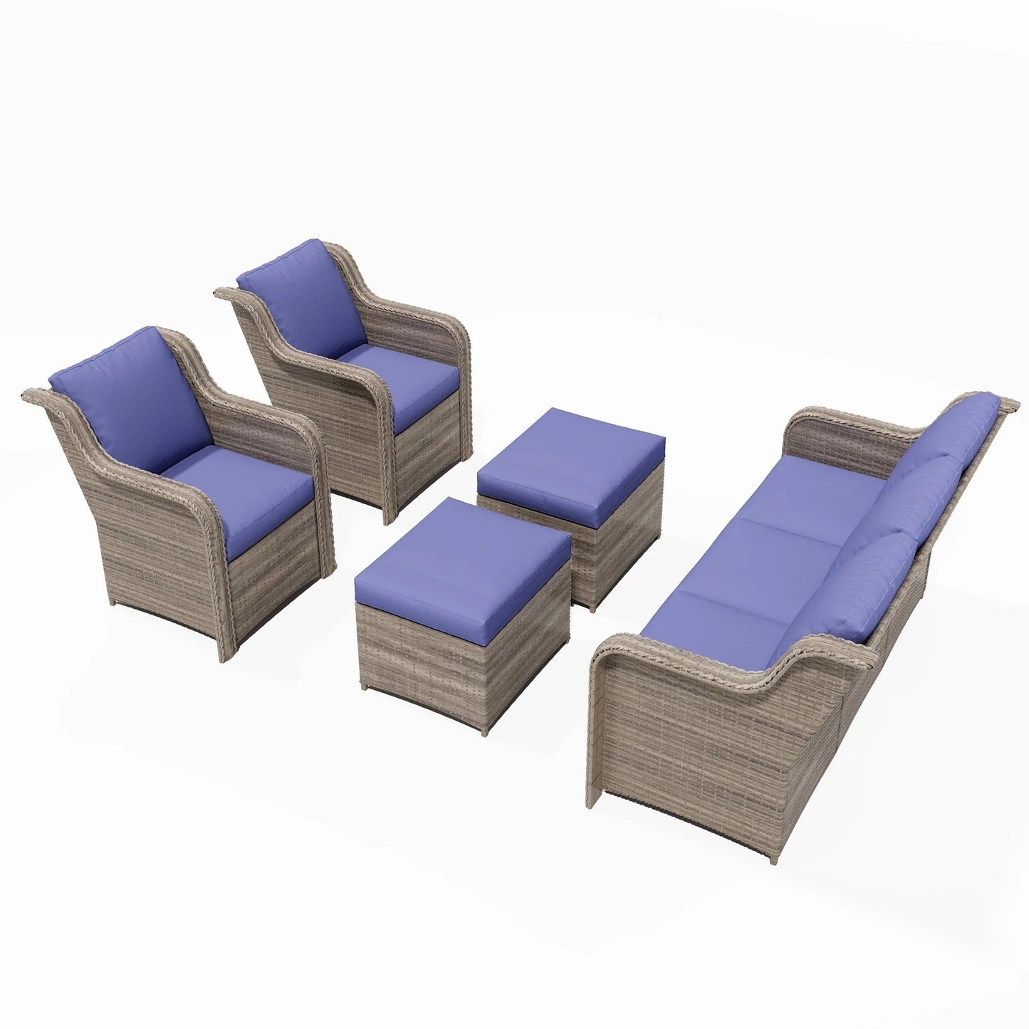 Ensembles de conversation pour patio Zenova, chaises et canapés en rotin et osier, sièges pour meubles de patio