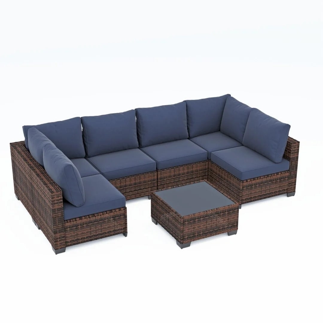 Ensembles de conversation pour patio Zenova, chaises et canapés en rotin et osier, sièges pour meubles de patio