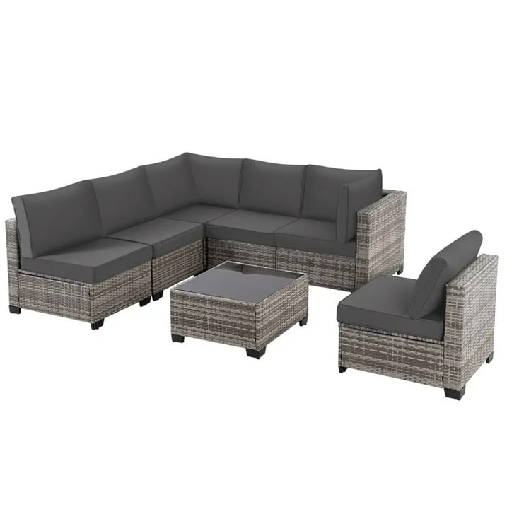 Ensembles de conversation pour patio Zenova, chaises et canapés en rotin et osier, sièges pour meubles de patio