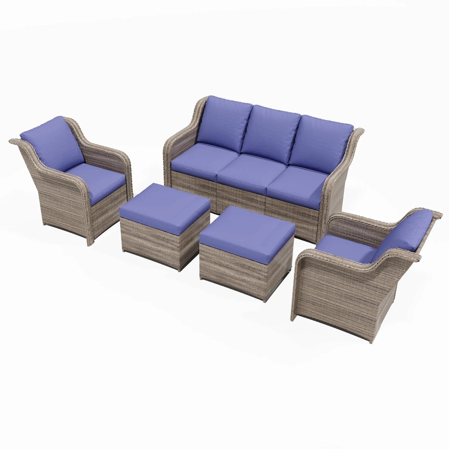Ensembles de conversation pour patio Zenova, chaises et canapés en rotin et osier, sièges pour meubles de patio