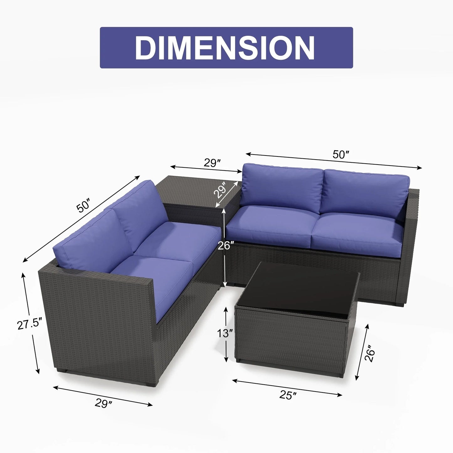 Ensembles de conversation pour patio Zenova, chaises et canapés en rotin et osier, sièges pour meubles de patio