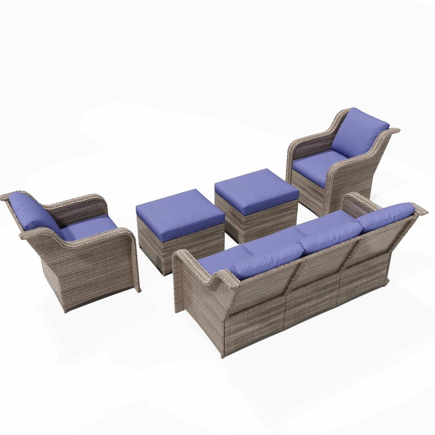 Ensembles de conversation pour patio Zenova, chaises et canapés en rotin et osier, sièges pour meubles de patio