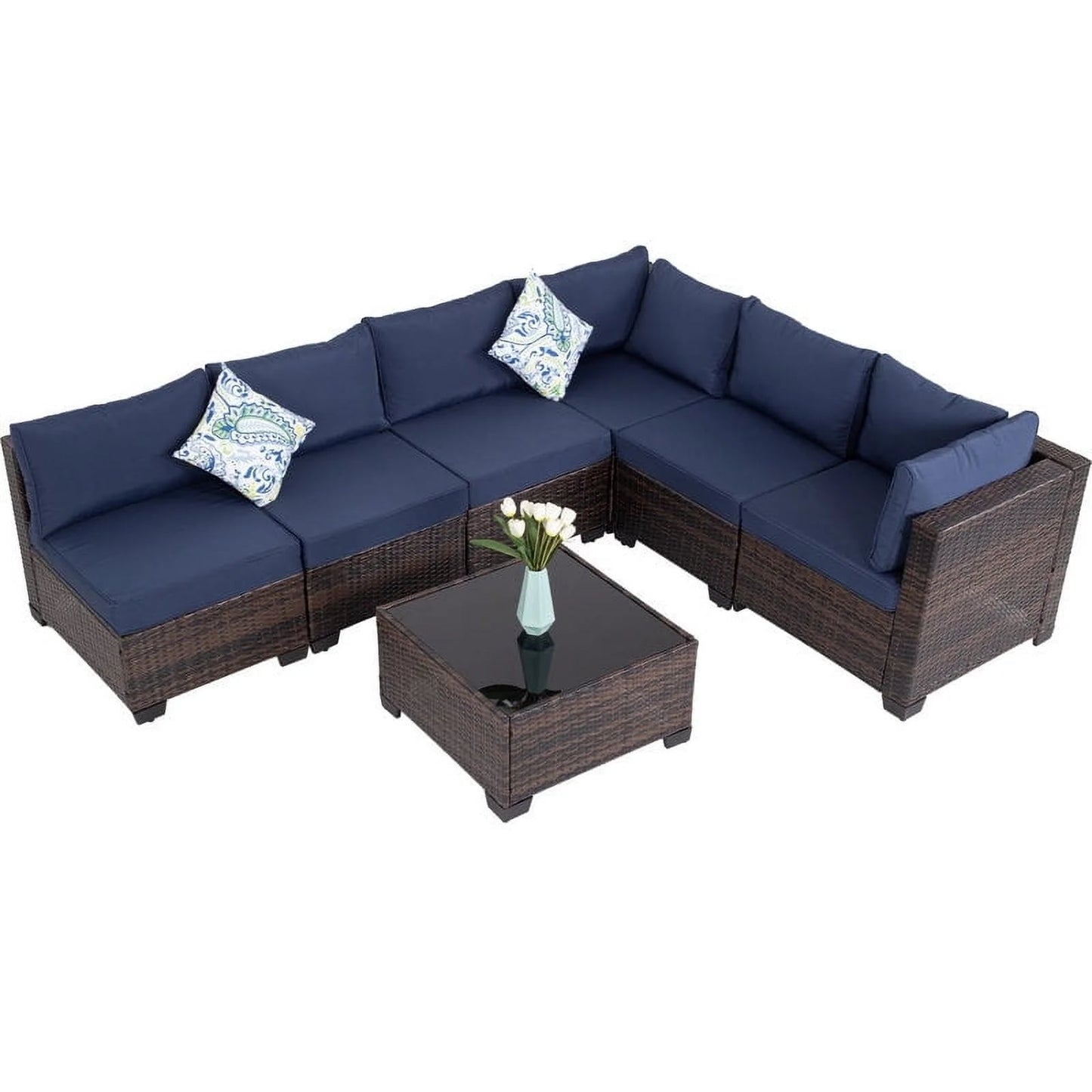 Ensembles de conversation pour patio Zenova, chaises et canapés en rotin et osier, sièges pour meubles de patio