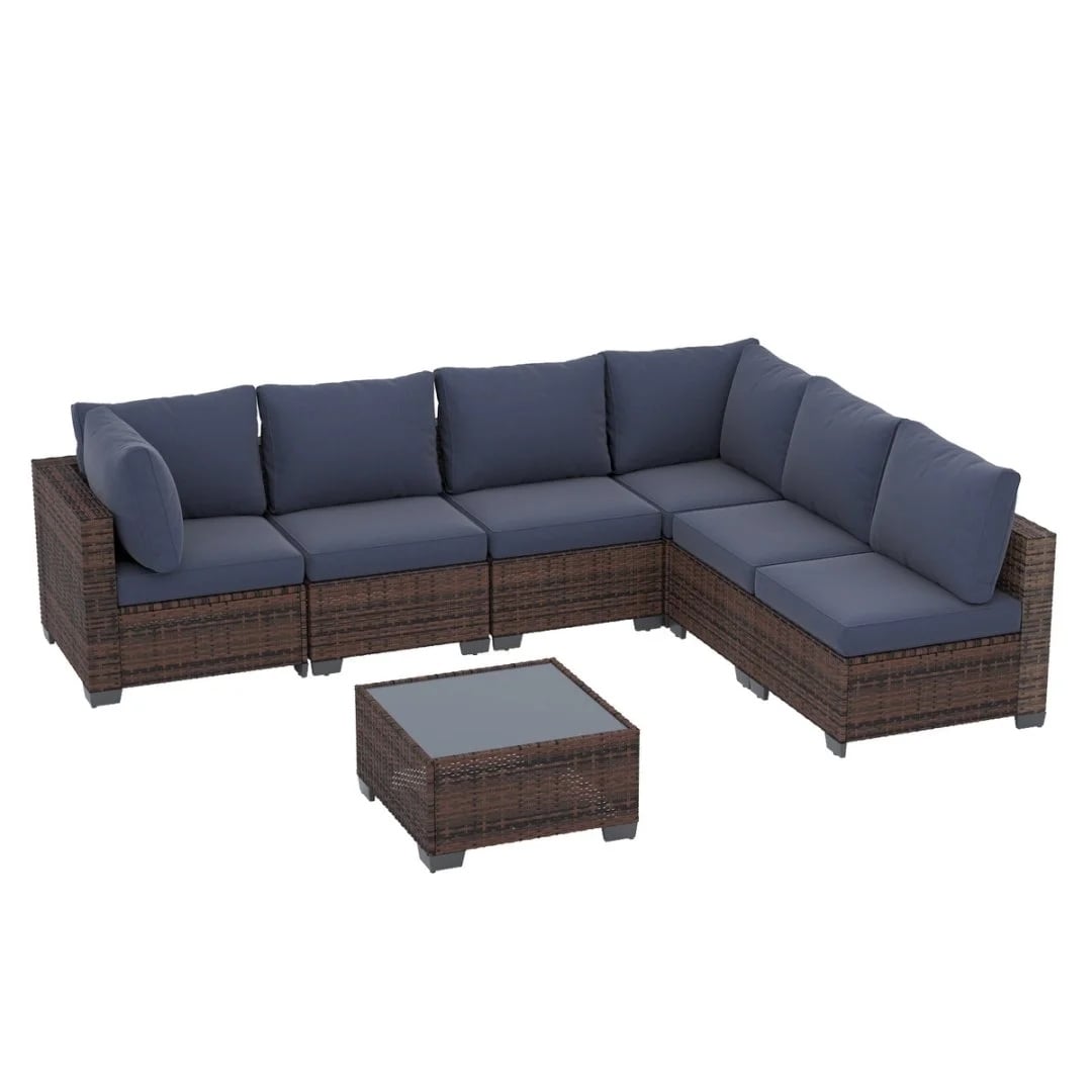 Ensembles de conversation pour patio Zenova, chaises et canapés en rotin et osier, sièges pour meubles de patio