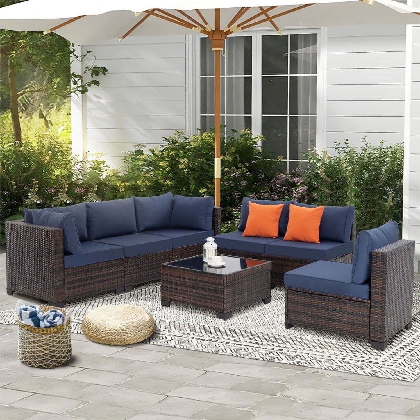 Ensembles de conversation pour patio Zenova, chaises et canapés en rotin et osier, sièges pour meubles de patio