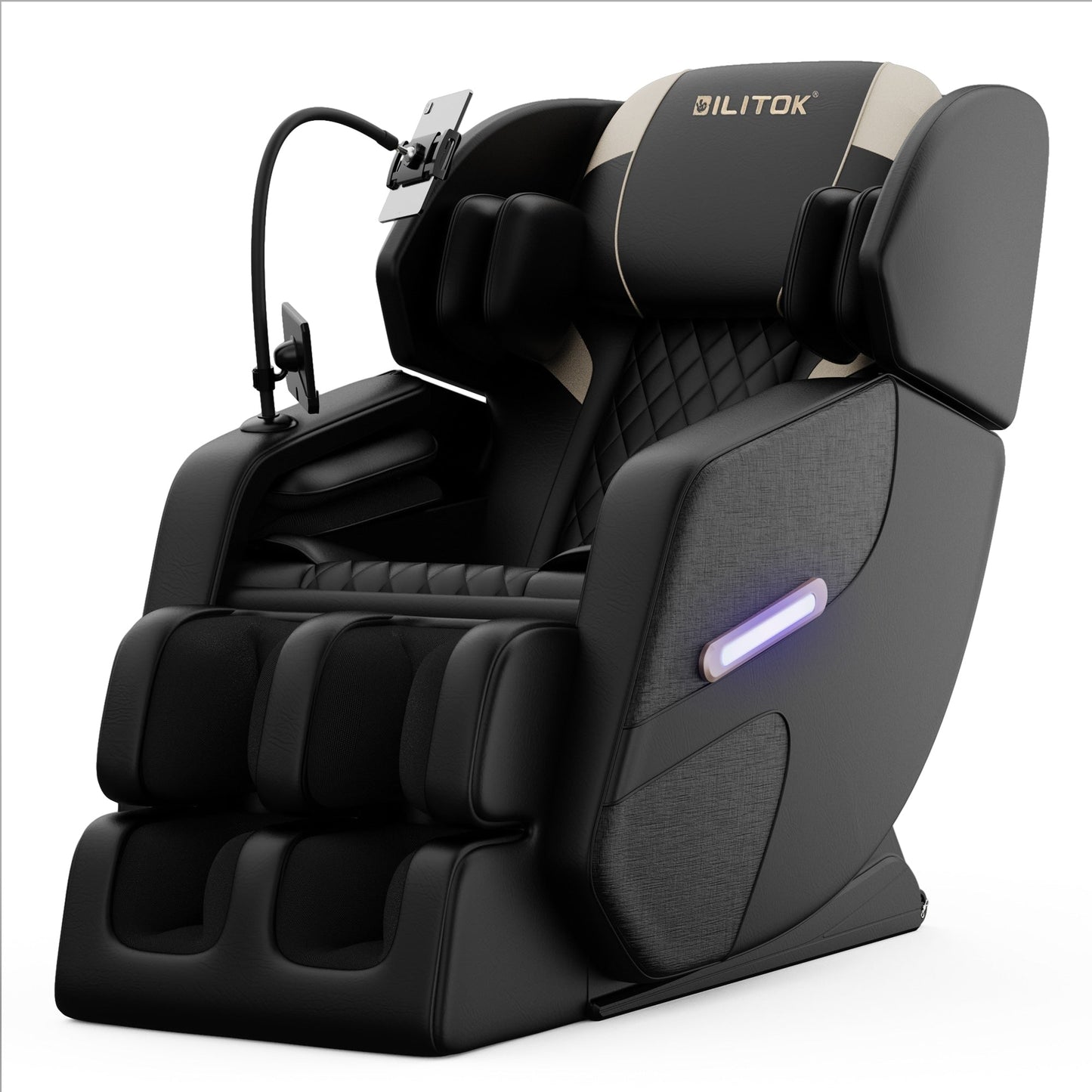 Fauteuil inclinable de massage à gravité zéro avec massage à air, chauffage et haut-parleurs Bluetooth