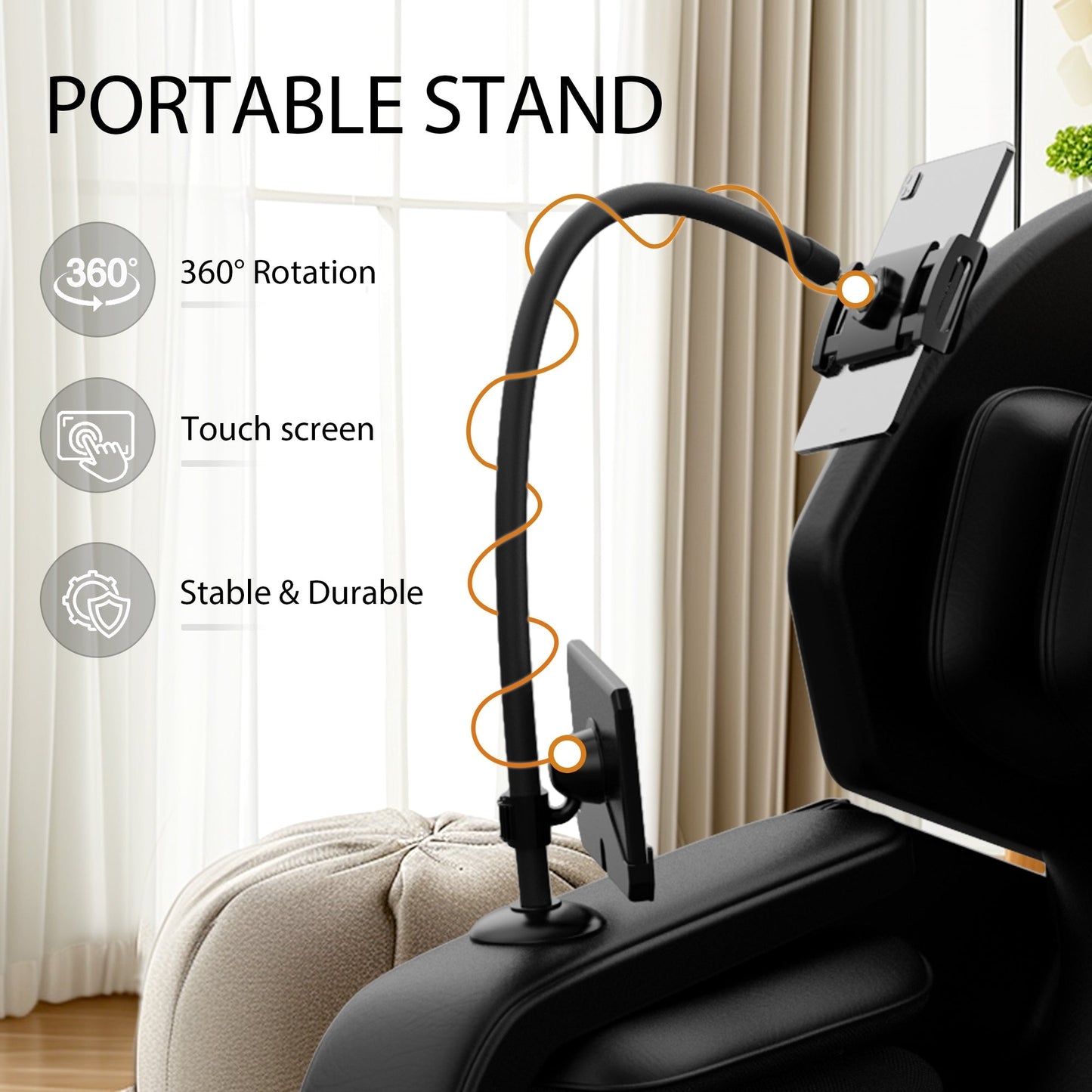 Fauteuil inclinable de massage à gravité zéro avec massage à air, chauffage et haut-parleurs Bluetooth