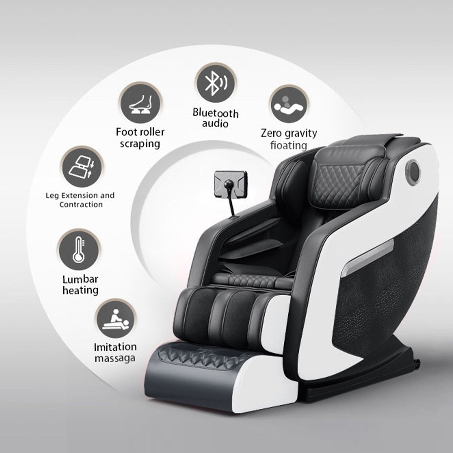 Fauteuil inclinable de massage à gravité zéro avec audio Bluetooth