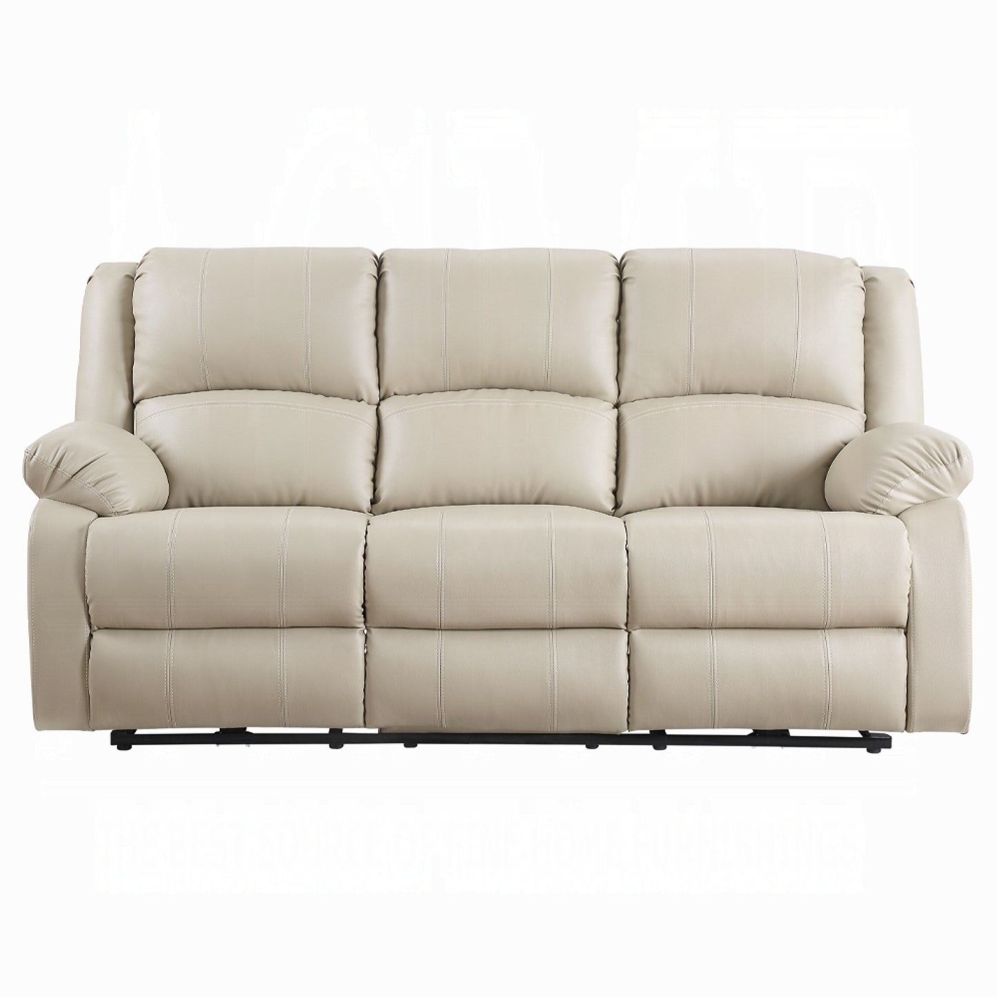 Canapé inclinable électrique Zuru, 198 cm, accoudoirs rembourrés, similicuir beige