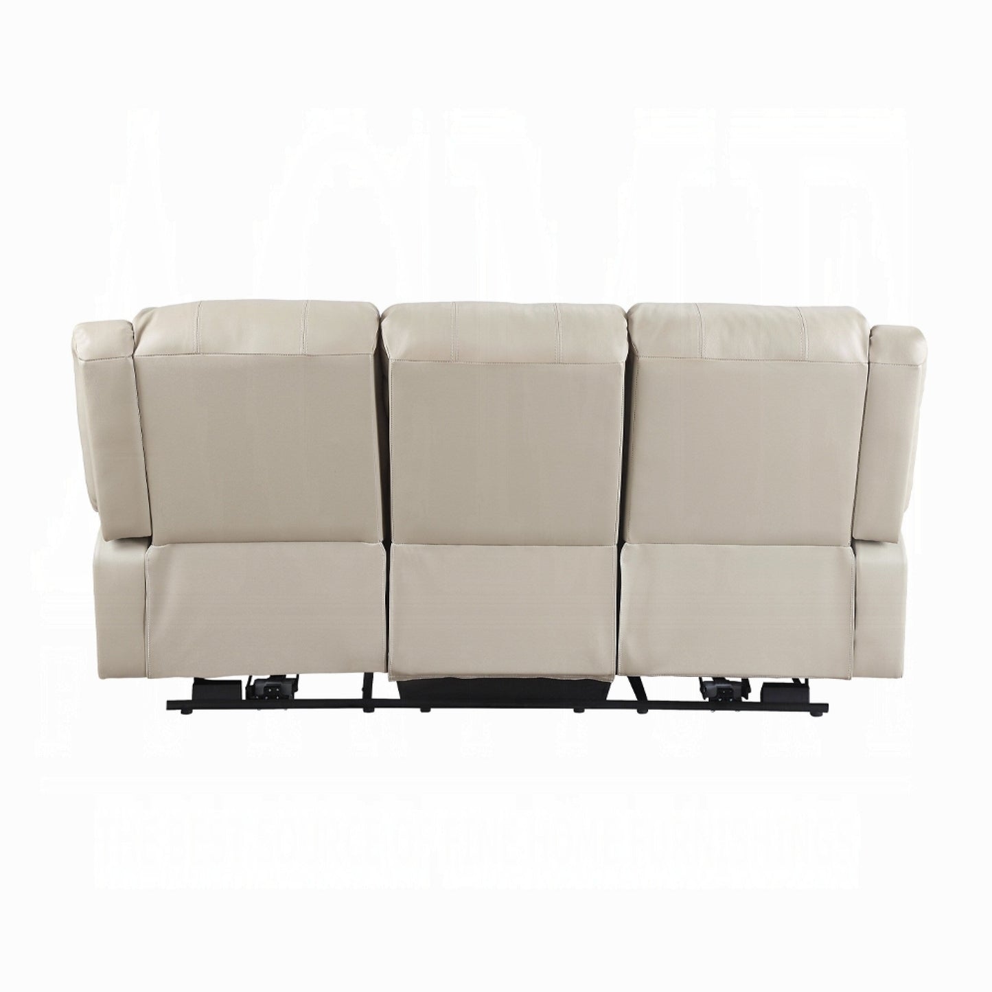 Canapé inclinable électrique Zuru, 198 cm, accoudoirs rembourrés, similicuir beige