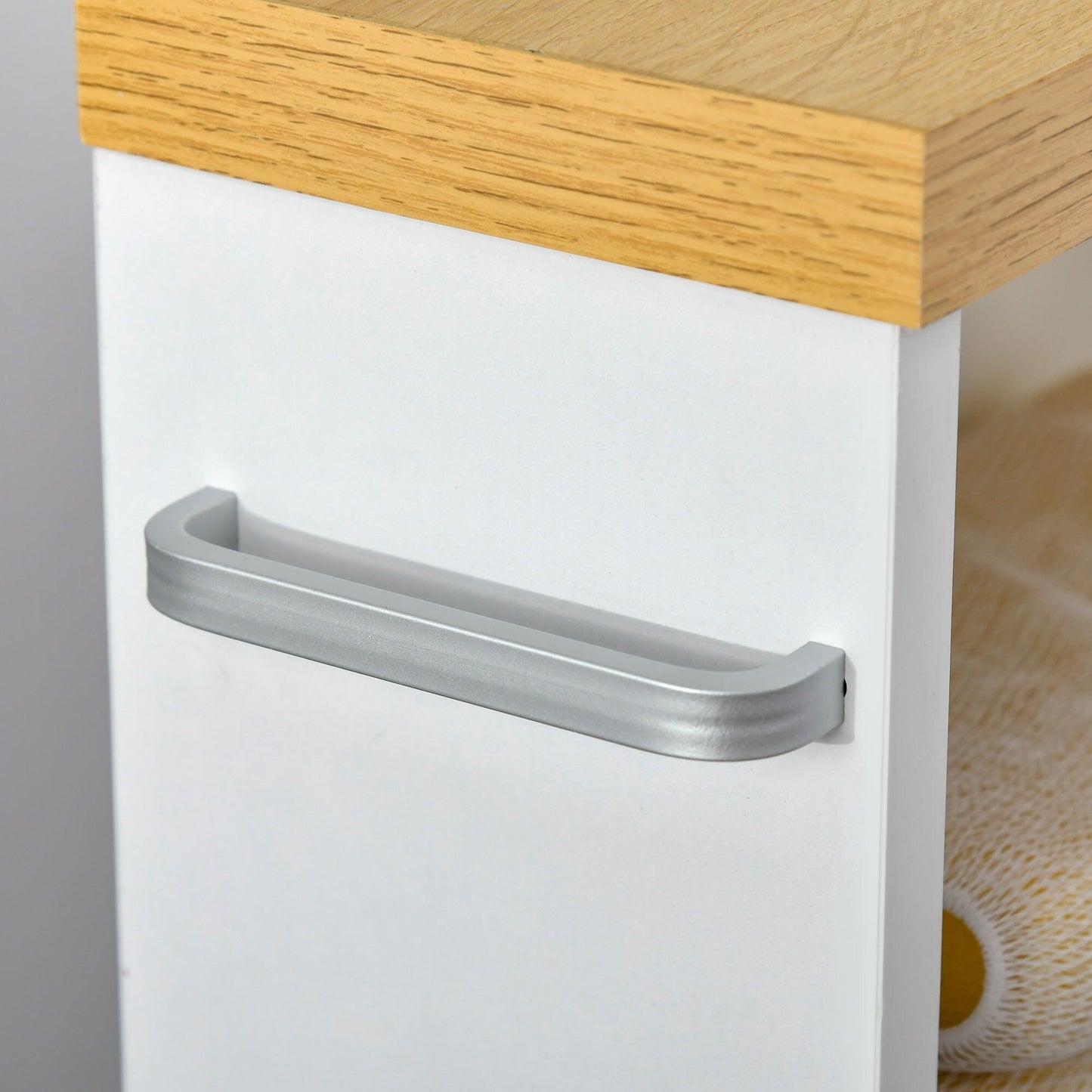 Meuble de salle de bain fin Kleankin avec roulettes, rangement et étagères en bois pour petits espaces, blanc