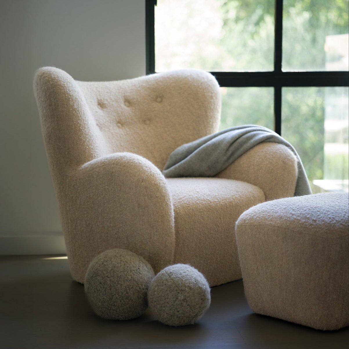 Chaise Papa Teddy - Boucle blanche