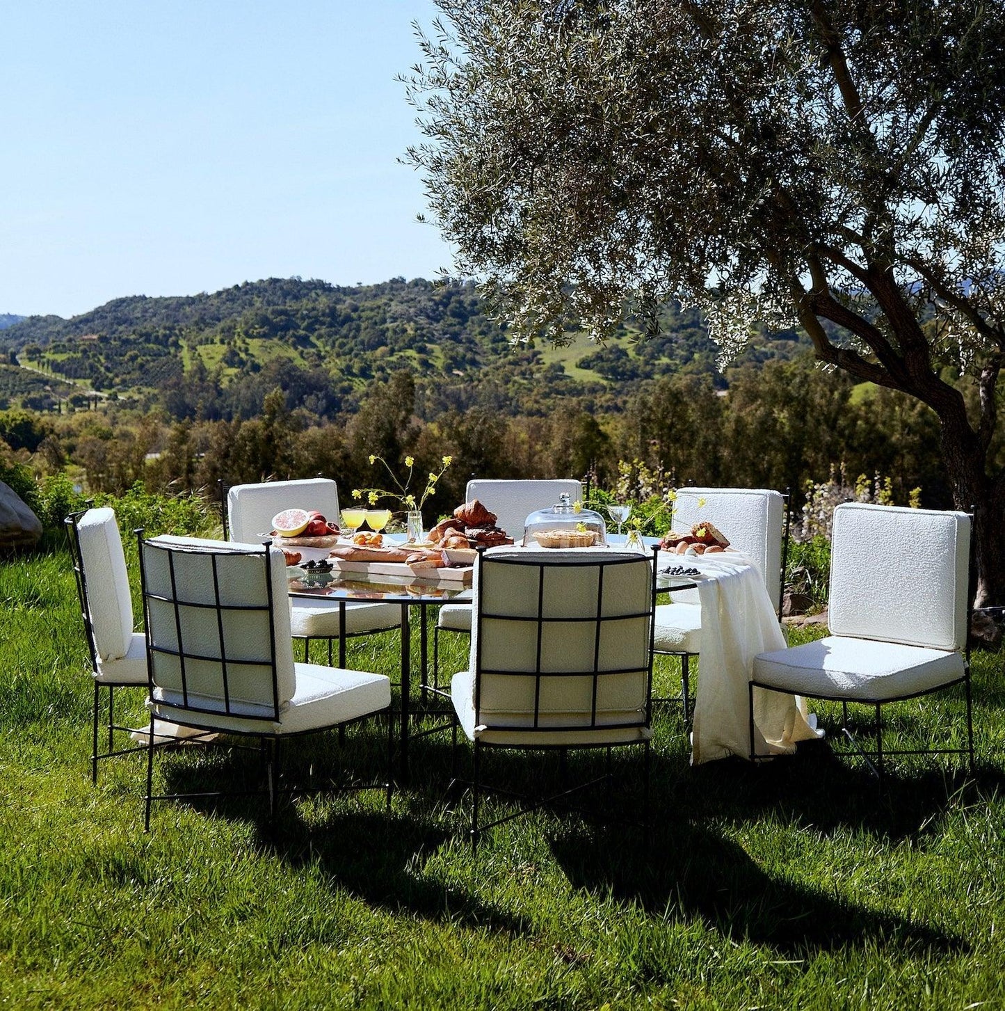 Chaise de salle à manger d'extérieur sans accoudoirs Provence - Boucle