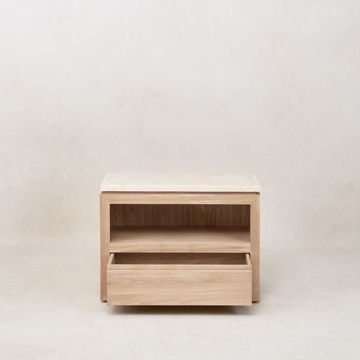 Table de chevet en marbre Sofita - Chêne blanc