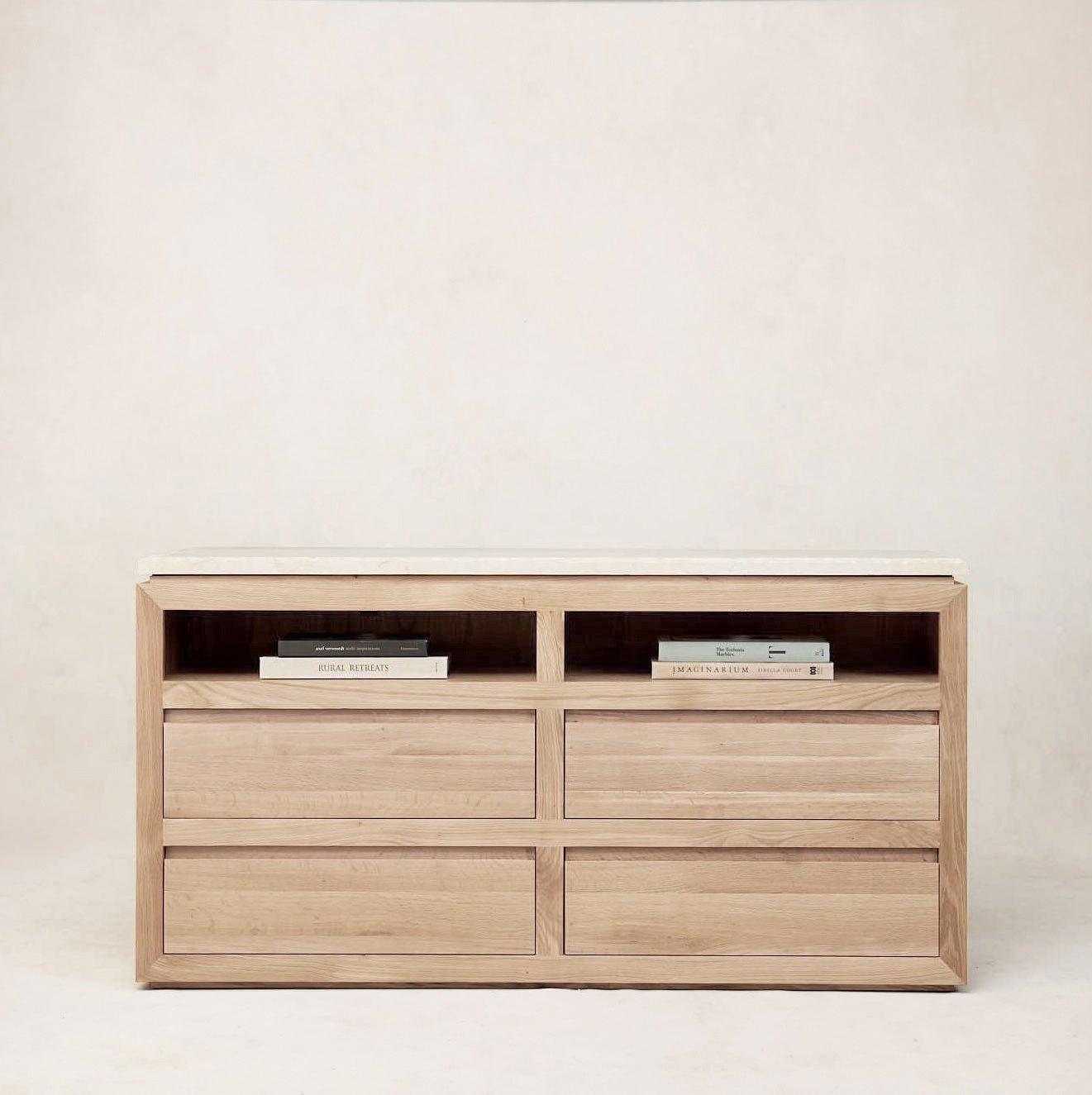 Commode en marbre Sofita - Chêne blanc