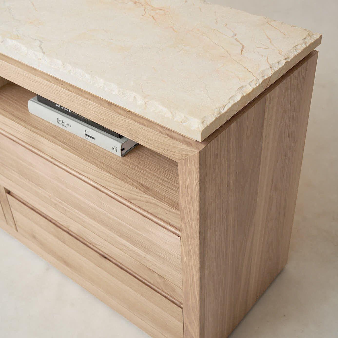 Commode en marbre Sofita - Chêne blanc