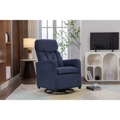 022-Fauteuil à bascule pivotant en lin avec poche