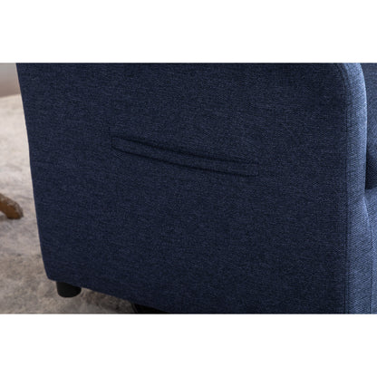 022-Fauteuil à bascule pivotant en lin avec poche