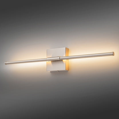 Applique murale linéaire moderne à 1 ampoule, noire, dorée et nickel, à LED, à intensité variable, pour salle de bain