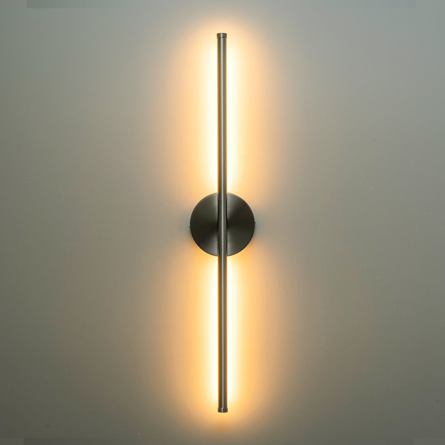 Applique murale linéaire moderne à 1 ampoule, noire, dorée et nickel, à LED, à intensité variable, pour salle de bain