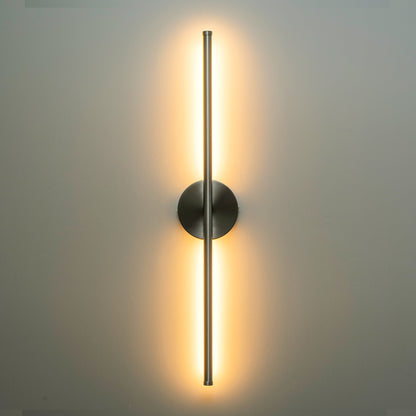 Applique murale linéaire moderne à 1 ampoule, noire, dorée et nickel, à LED, à intensité variable, pour salle de bain