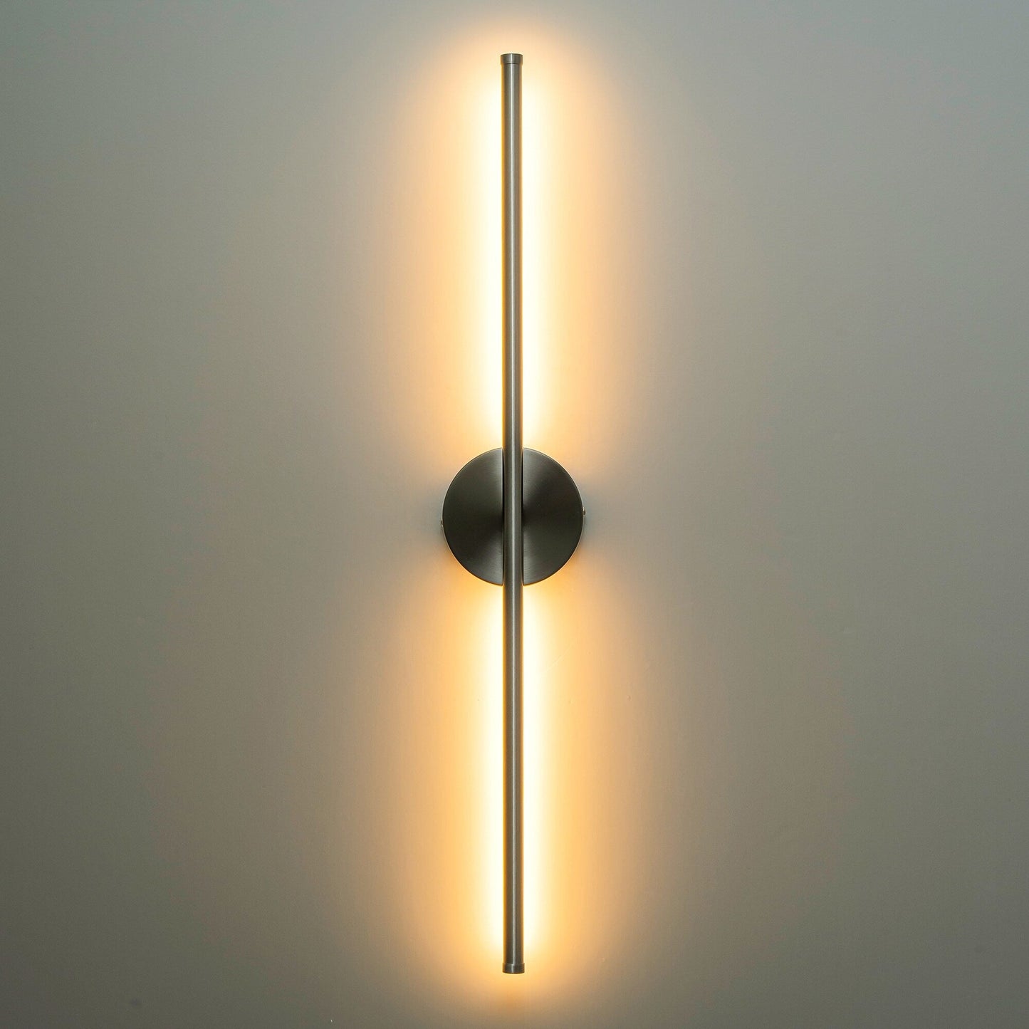 Applique murale linéaire moderne à 1 ampoule, noire, dorée et nickel, à LED, à intensité variable, pour salle de bain