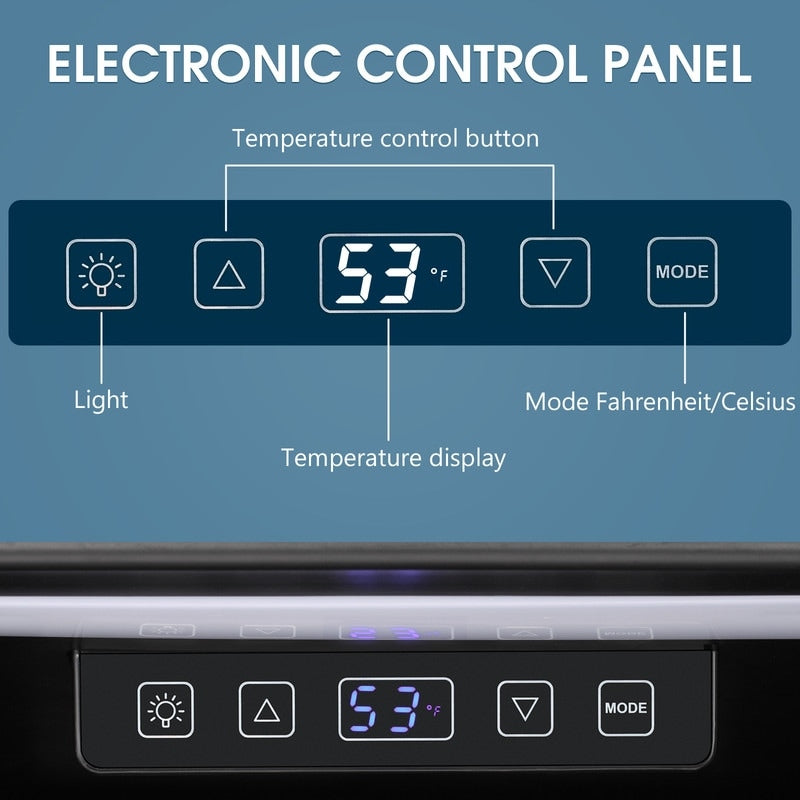 Réfrigérateur à boissons de 1,3 pi³ - Mini-réfrigérateur pour 48 canettes et 12 bouteilles, porte vitrée, commande tactile électronique