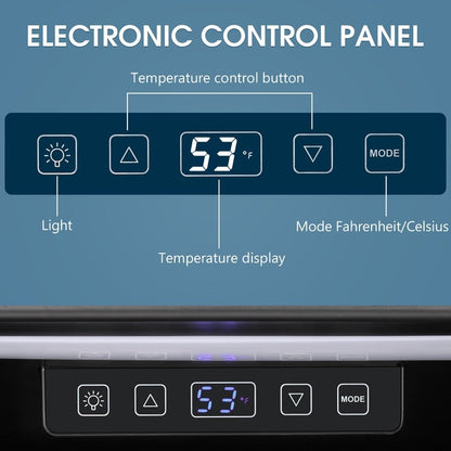 Réfrigérateur à boissons de 1,3 pi³ - Mini-réfrigérateur pour 48 canettes et 12 bouteilles, porte vitrée, commande tactile électronique