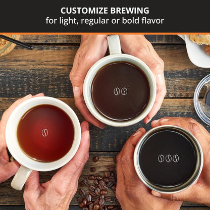 Cafetière numérique 10 tasses, acier inoxydable noir, infusion programmable, pause et service automatiques