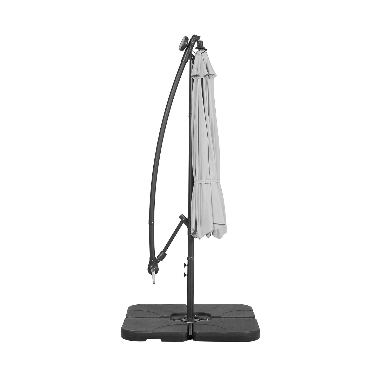 Parasol de terrasse éclairé à énergie solaire de 3 m avec pied