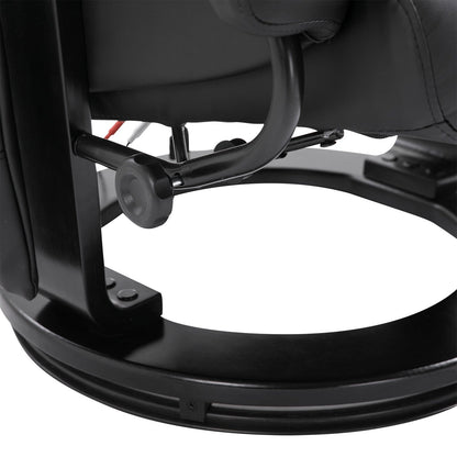 Fauteuil de massage à vibrations 10 points, pivotant et inclinable, en cuir PU, avec dossier réglable, repose-pieds et télécommande