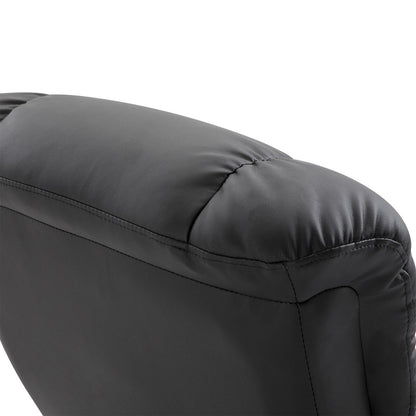 Fauteuil de massage à vibrations 10 points, pivotant et inclinable, en cuir PU, avec dossier réglable, repose-pieds et télécommande