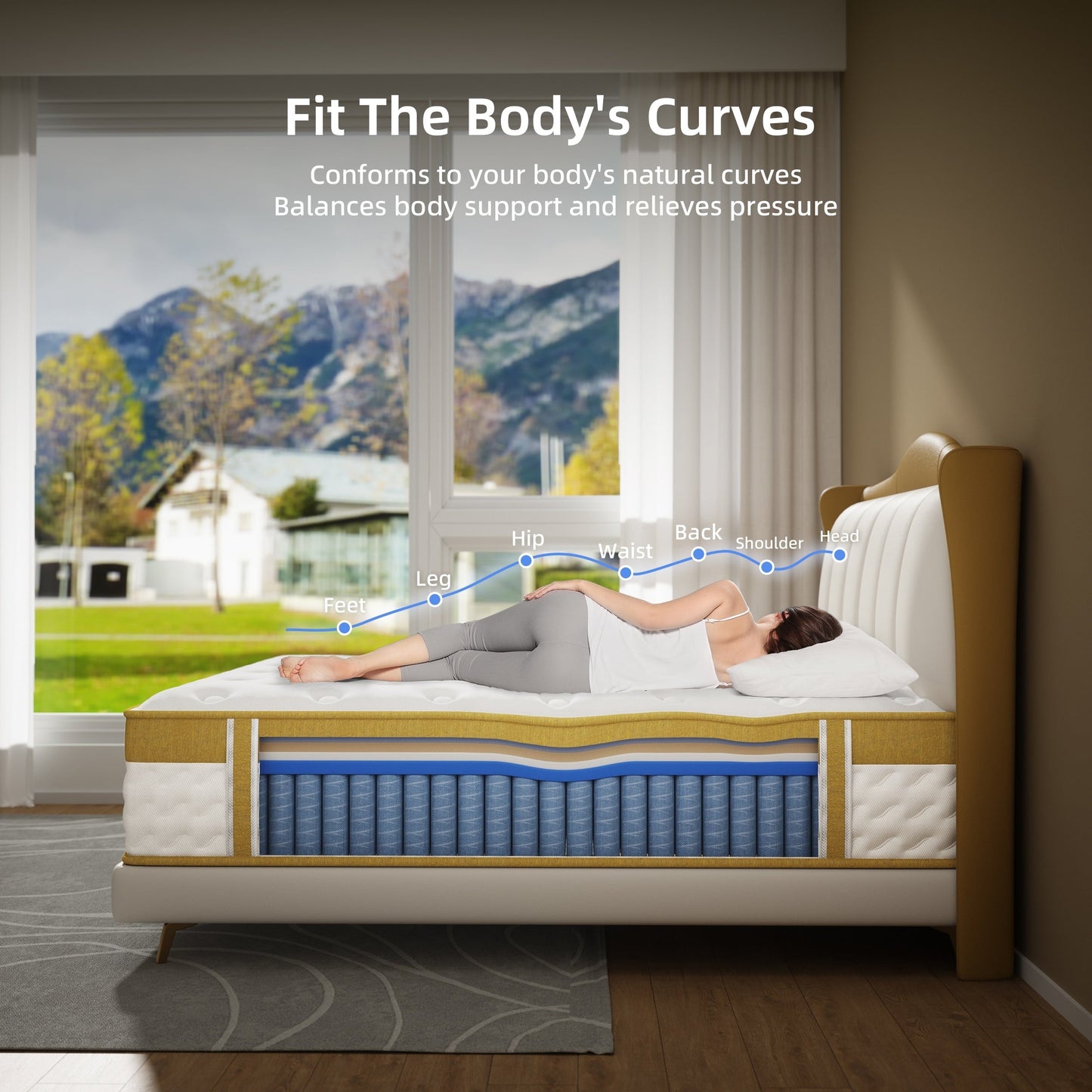 Matelas hybride en mousse à mémoire de forme et ressorts de 10 pouces