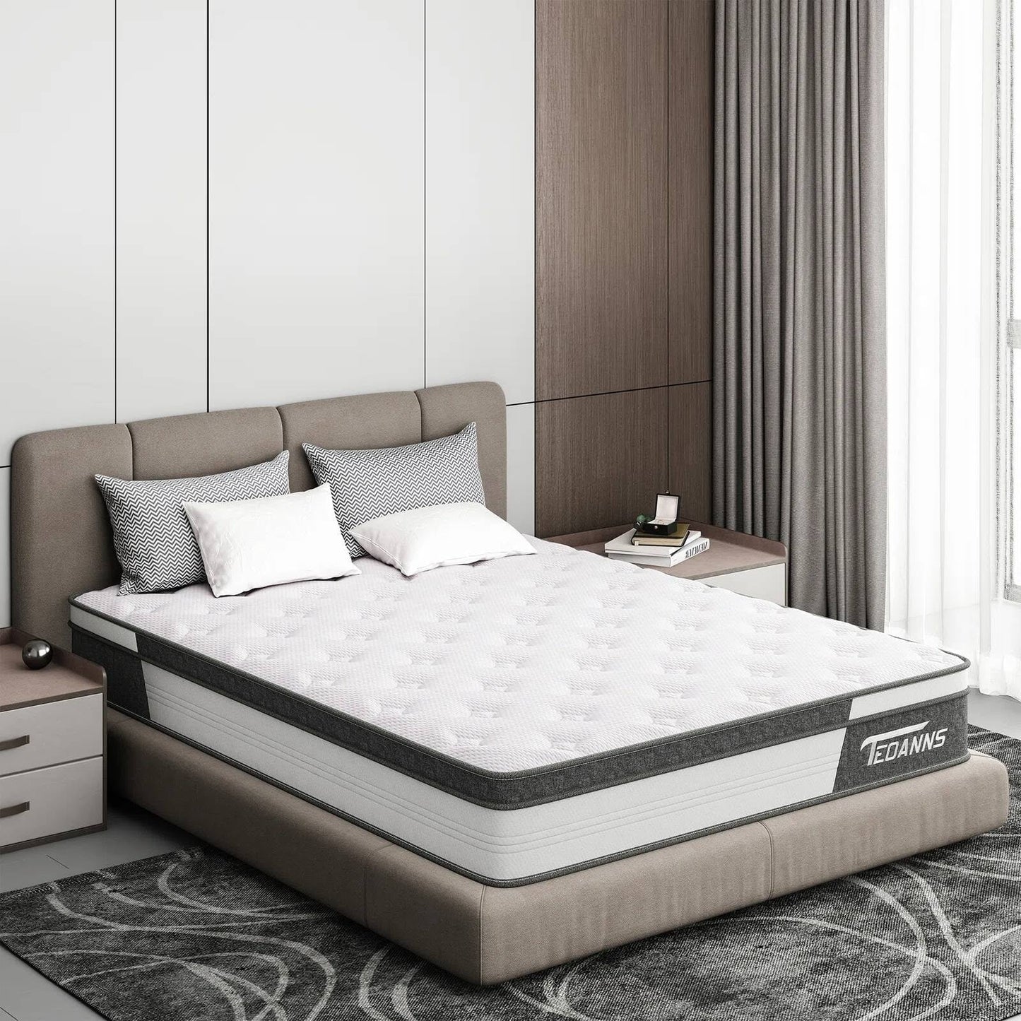 Matelas hybride en mousse à mémoire de forme et ressorts de 10 pouces