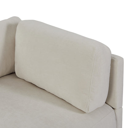 Canapé sectionnel en L en polyester 102,4 avec repose-pieds réversible, coussins épais et pieds en plastique résistants