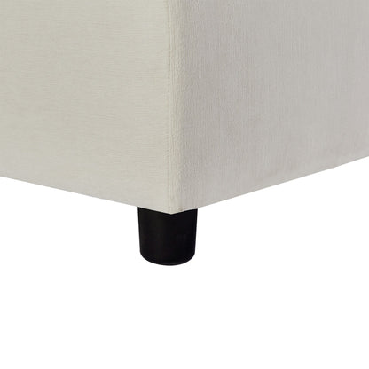 Canapé sectionnel en L en polyester 102,4 avec repose-pieds réversible, coussins épais et pieds en plastique résistants