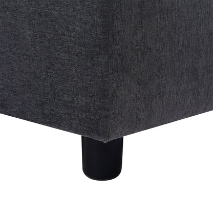 Canapé sectionnel en L en polyester 102,4 avec repose-pieds réversible, coussins épais et pieds en plastique résistants