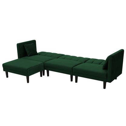 Canapé sectionnel en velours de 106,7 po avec lit convertible