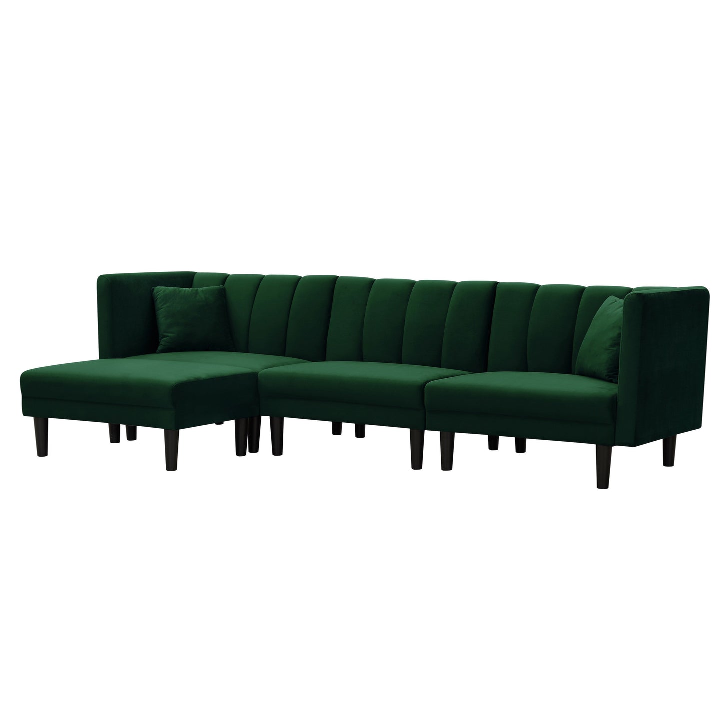 Canapé sectionnel en velours de 106,7 po avec lit convertible