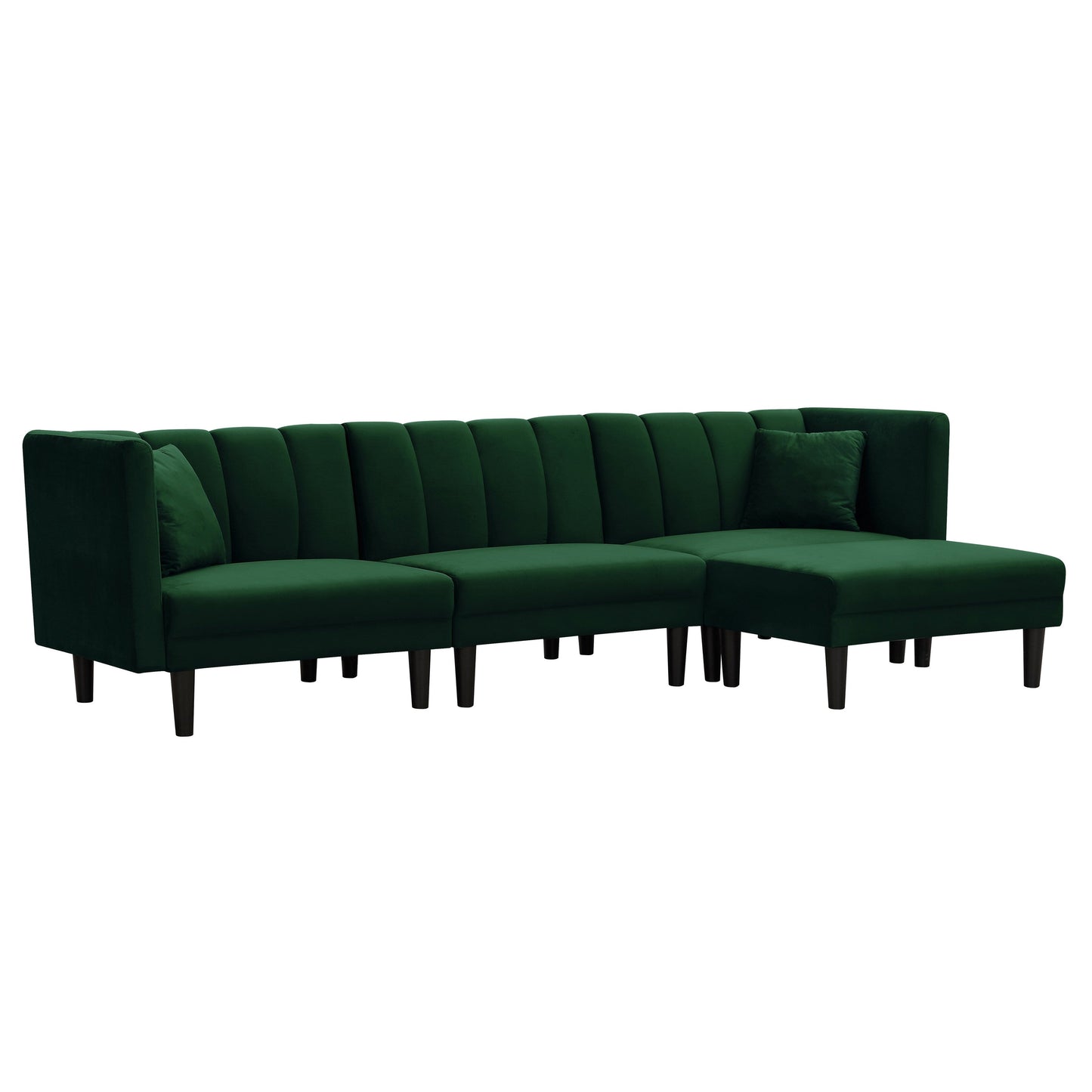 Canapé sectionnel en velours de 106,7 po avec lit convertible